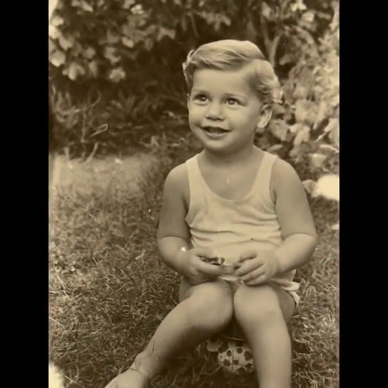 Grandfather's childhood photo brought to life with AI animation